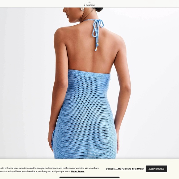 Meshki Blue Crochet Maxi Dress - Picture 2 of 4